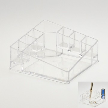 New Design Acrylic Rectangular Shape Make Up Desktop Organizer