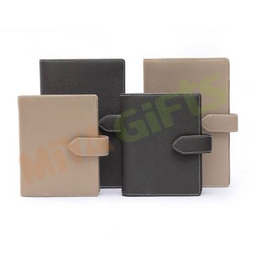 Elegant Custom Genuine Leather 6 Ring Binder Planner Organizer with Pocket and Credit Card Slot