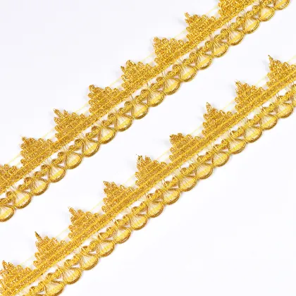 Wholesale Metallic Yarn Gold Lace Trim and Ethnic Webbing Lace: Hot-Sell Customized Options