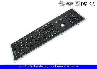 Metal Electroplated Black Industrial Keyboard With Trackbal
