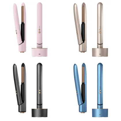 USB Rechargeable Travel Flat Iron: Cordless, Wireless Hair Straightener with Charging Base