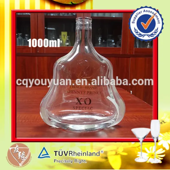 1 Liter elegant empty brandy bottle wholesale