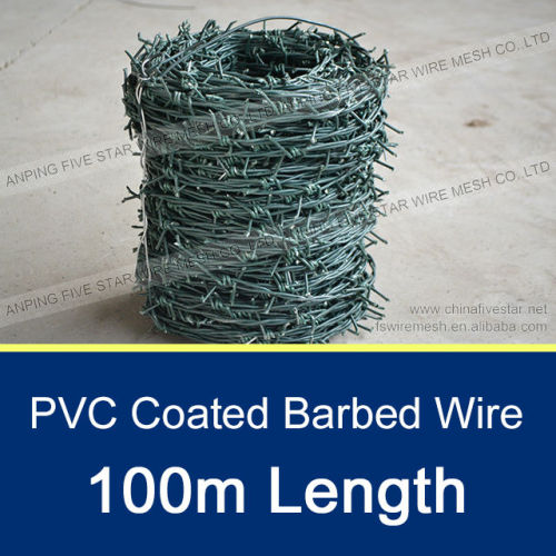 2.5mm PVC Coated Barbed Wire 100m