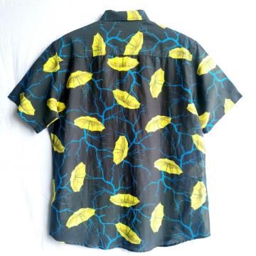 Men Casual Cotton Umbrella Tree Print Shirt