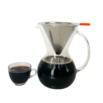 Vietnamese Stainless Steel Coffee Filter Set with Glass Carafe