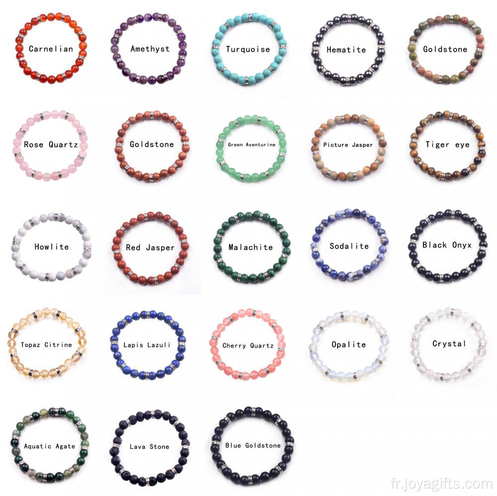 8MM ronde Perles Pierre pour faire des BRICOLAGE charme coloré Bracelet personnalisé