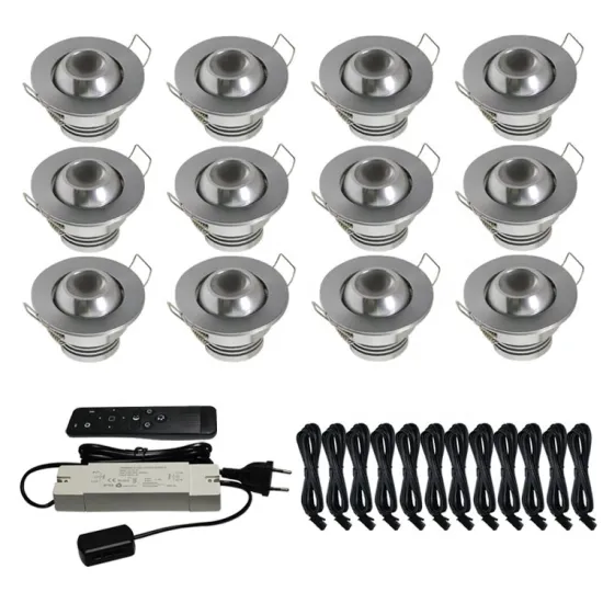 IP44 12PCS DC12V 40MM Cut Hole 3W LED Spot Light for Porch and Veranda