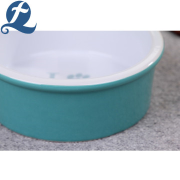 Custom Printed Footprint Design Feeder Round Pet Bowls