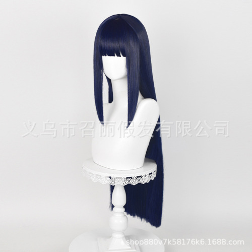 Hyuga Hinata Cosplay Wig Blue Black Simulated Scalp 3