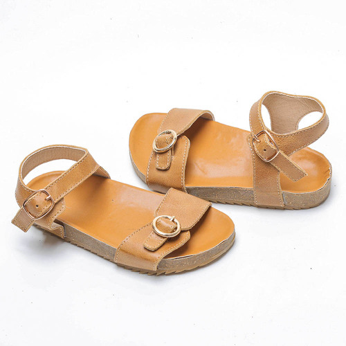 Sandálias infantis romanas de verão para pés planos