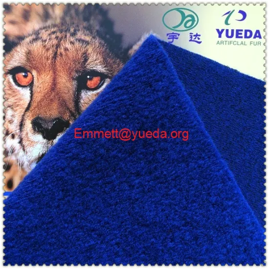 Navy colour knit 100% polyester imitation wool fabric for overcoat