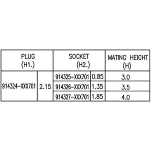 Einzelner Slot weiblicher männlicher H2.15-Board-to-Board-Stecker