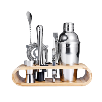 Stylish Mixology Bartender Kit: 10 Pcs Bar Tools with Stand - Cocktail Shaker Set