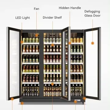 Commercial Cold Drink Freezer Pepsi Beer Cooler Glass Door Refrigerator Display Fridge Beverage Display Cooler