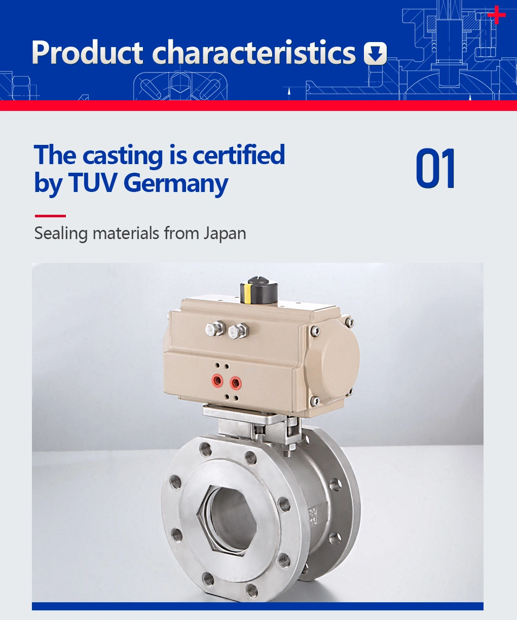 DICO Aço inoxidável DIN PN16 com flange de bolas ISO5211 Pad