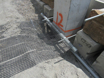 Soft soil stabilization PET plastic uniaxial geogrid
