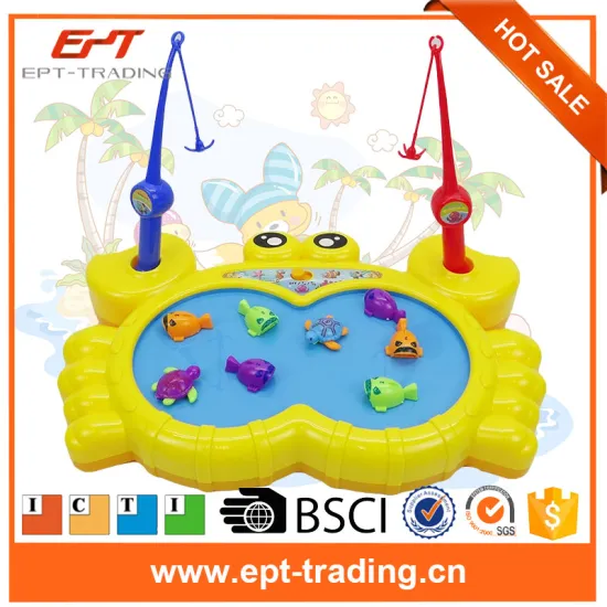 Battery operated musical magnetic fishing game toy with CE certificate