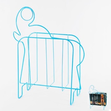 Design Blue Metal Wire Elephant Shape Magzine Rack