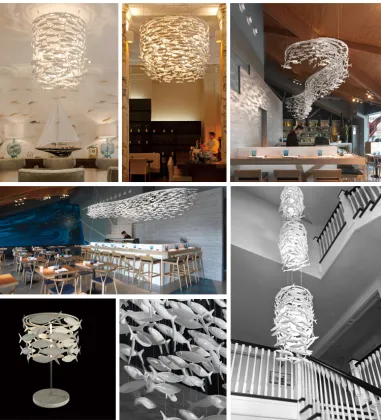 Creative Design ceramic Fish Chandelier Customization