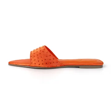 Pointed Toe Rhinestone Slippers