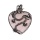 Rose Quartz Heart Antique Silver Dragon Gemstone Pendant (32x42mm) Keychain