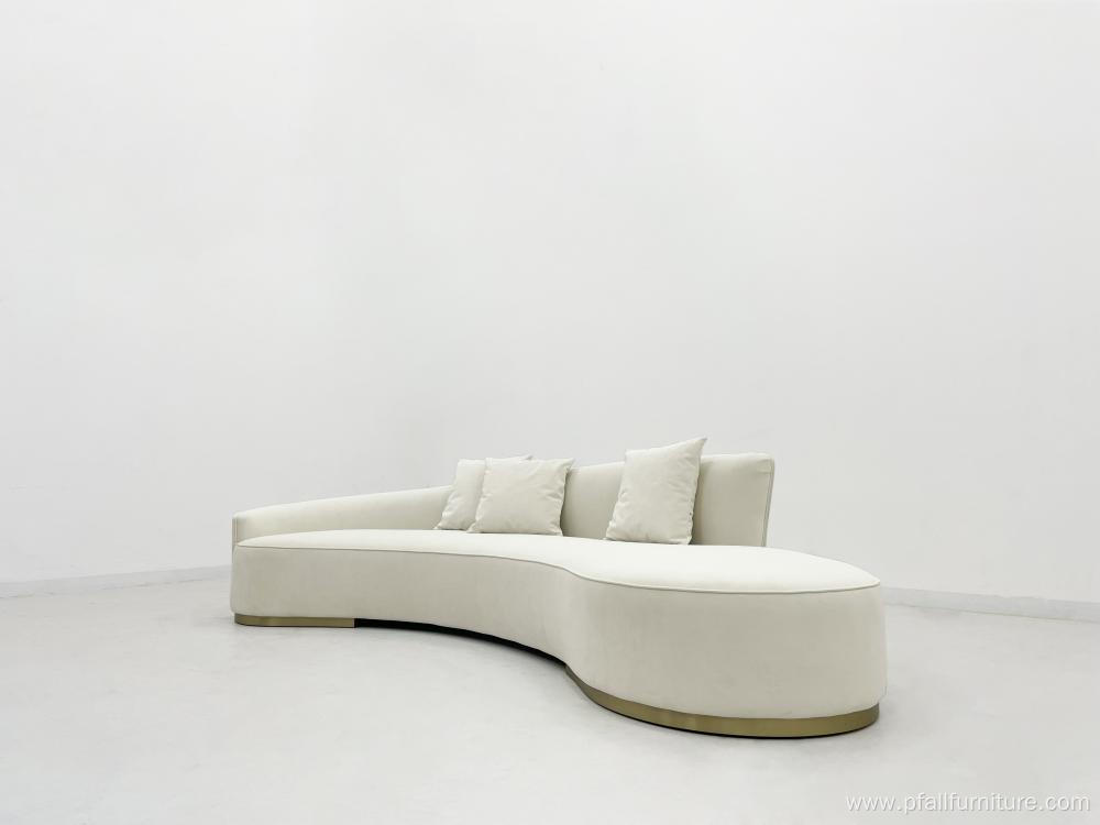 Modern New Design Small Fabric Curved Corner Sofa