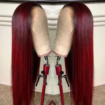 Cheap Hd Full 99J 27 30 Colored Lace Frontal Wig Raw Brazilian 100% Virgin Human Hair Lace Front Wig For Black Women Human Hair
