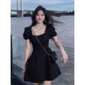 Waist slimming black dress