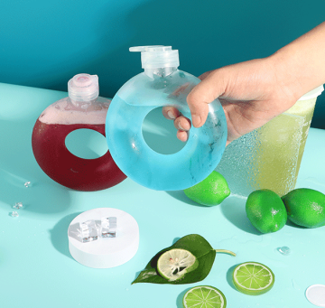 Forme de beignet en gros PP Bouteilles de jus en plastique pour bracelets d'anneau