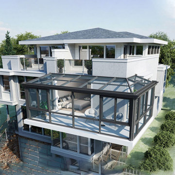 Modern Chinese Style Extendable Steel Structure Sunroom with Tempered Glass