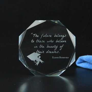 Custom Cheap Octagonal Crystal Paperweight for School Graduations