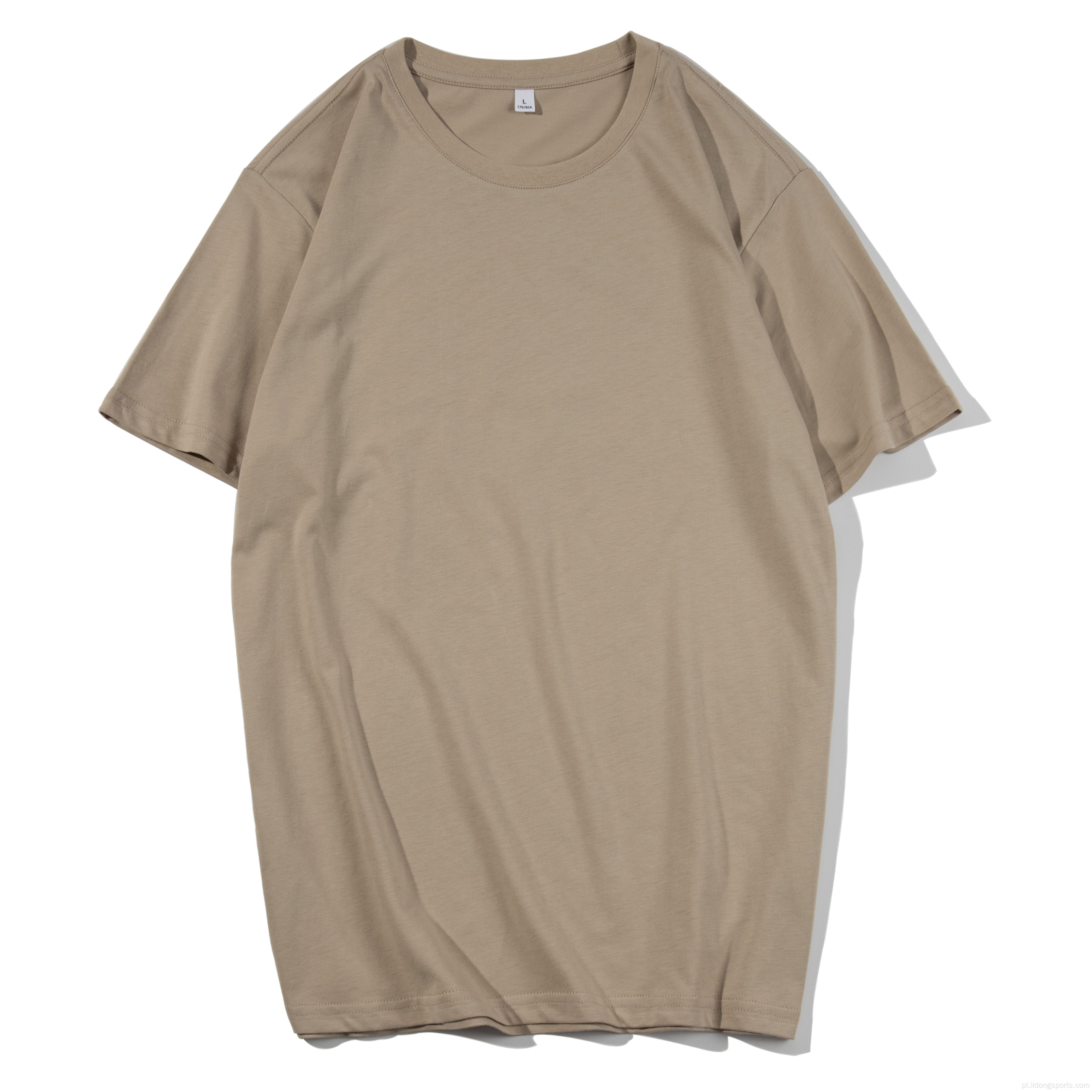 Novo estilo unissex algodão liso de algodão masculina camisetas