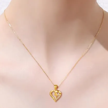 S925 Silver Cross Necklace - Heart-Shaped Clavicle Chain for Women