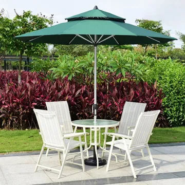 FEAMONT Hand-Cranking Outdoor Sun Canvas Parasol Umbrella