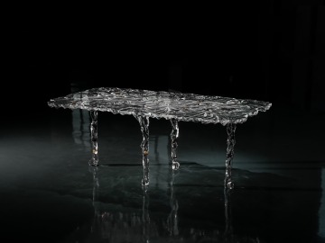 Transparent Leaf Vine Crystal Side Table