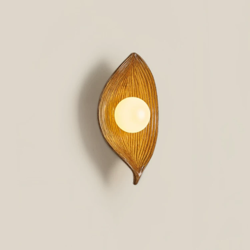 Modern Nordic Vintage Wireless Compact Resin Leaf Wall Lamps with Reading Light