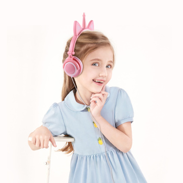 Fashion Wired Foldable Unicorn hörlurar för barn