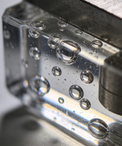 UV glue with tiny air bubbles