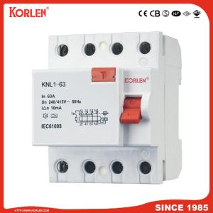 Residual Current Circuit Breaker KNL1-63 3KA TUV 4P