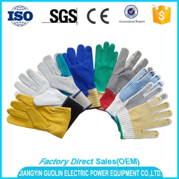 OEM and ODM orange pvc dots coated working glove woth en388