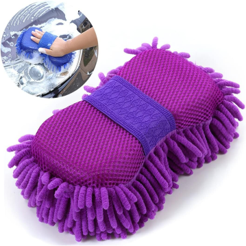 Chenille Microfiber Wash Sponge Mitt - Lint-Free Cleaning Glove