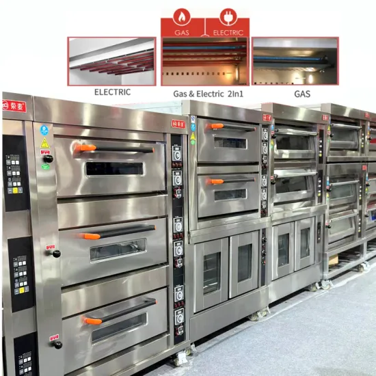 Commercial Dual Deck Gas and Electric Bakery Oven with Steam Function