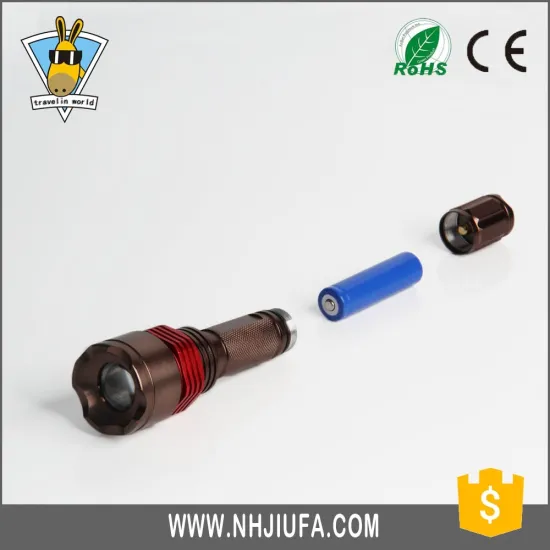 JF Aluminum high power led focus flashlight solar led flashlight