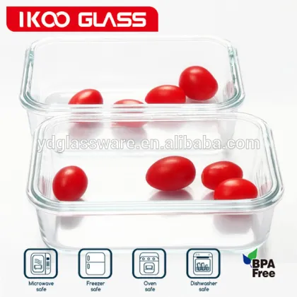 clear square microwave oven glass luch box