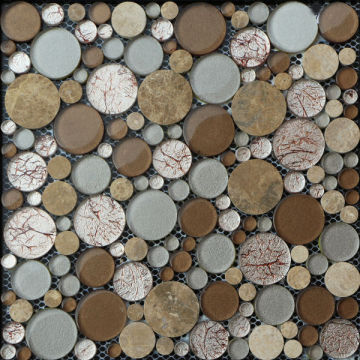 Round Back Splash Crystal Glass Mosaic GS176