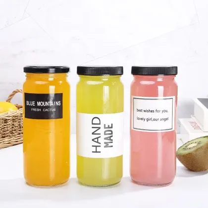 Clear Heat-Resistant Canning Glass Bottles with Metal Lids - 8oz & 16oz Paragon Jars