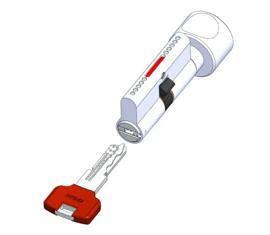 Knob sided snake groove key cylinder lock