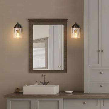 Industrial Bathroom Sconces Wall Lighting with Glass Shade