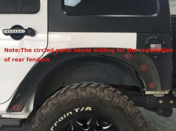 Flat Fender Flares الأمامي الخلفي Jeep Wrangler JK