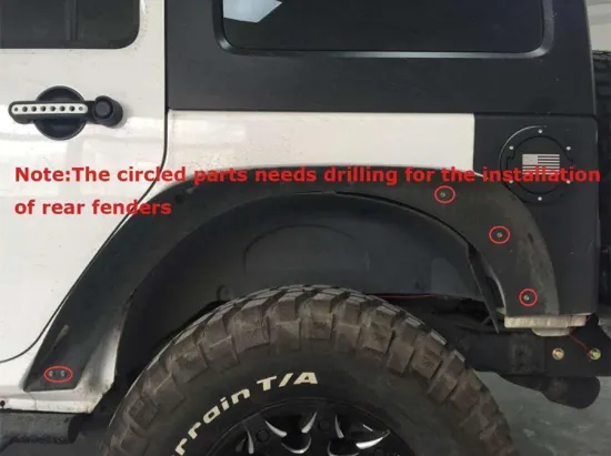 Flat Fender Flares Front Rear Jeep Wrangler JK